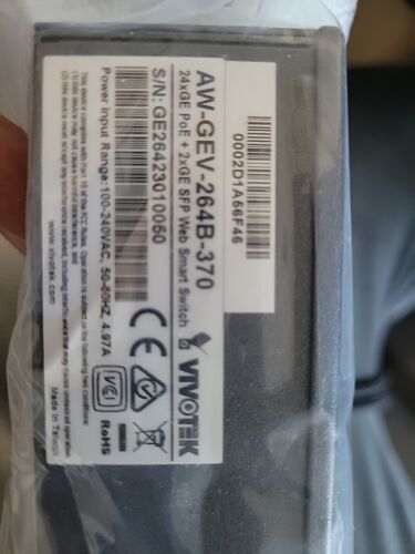 Vivotek AW-GEV-264B-370 24xGE PoE + 2xGE SFP Web Smart Managed Switch