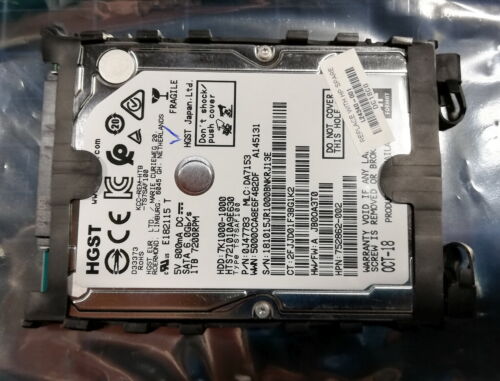 HGST 1Tb 2.5″ SATA HDD HARD DRIVE HTS721010A9E630 752862-002 6.0Gb/s 7200rpm