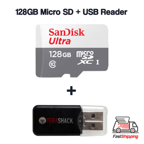 SanDisk Micro SD Card Ultra Memory 128GB Class 10 TF SDXC Mobile + USB Reader