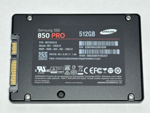 Samsung 850 PRO 512GB SSD MZ7KE512 MZ-7KE512 Solid State Drive