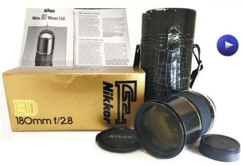 Mint Nikon Ai-s Nikkor ED 180mm f/2.8 Telephoto Lens With box case From Japan＃46