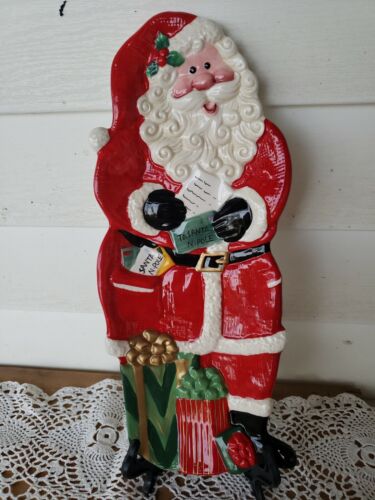 Fitz & Floyd Santa Claus Server/Tidbit 13.5″ Tray * Snack Nut Candy Holiday Dish