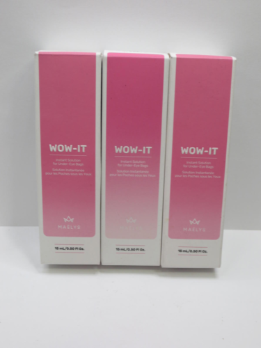 MAELYS WOW-IT INSTANT SOLUTION FOR UNDER-EYE BAGS 0.50 OZ BOXED (LOT OF 3)