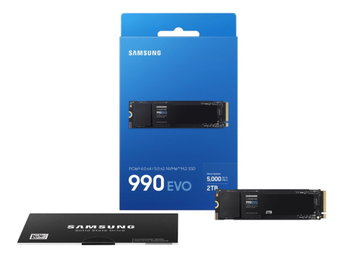 SAMSUNG 990 EVO SSD 2TB, PCIe Gen 5×2 M.2 2280 NVMe SSD – MZ-V9E2T0B/AM