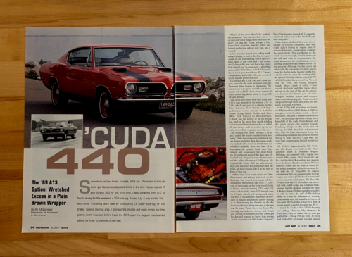 2003 Original Print 3 Page Article 1969 Plymouth Cuda A13 440 ci