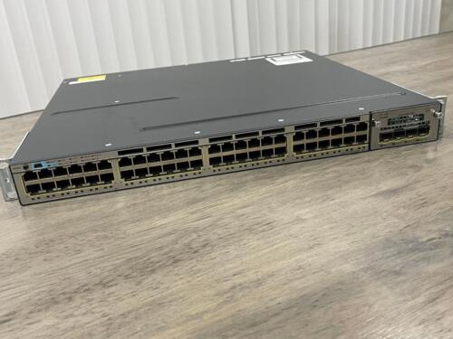 Cisco WS-C3750X-48PF-S 48-Port Gigabit IPBase Switch 750WAC+ 350WAXC C3KX-NM-10G