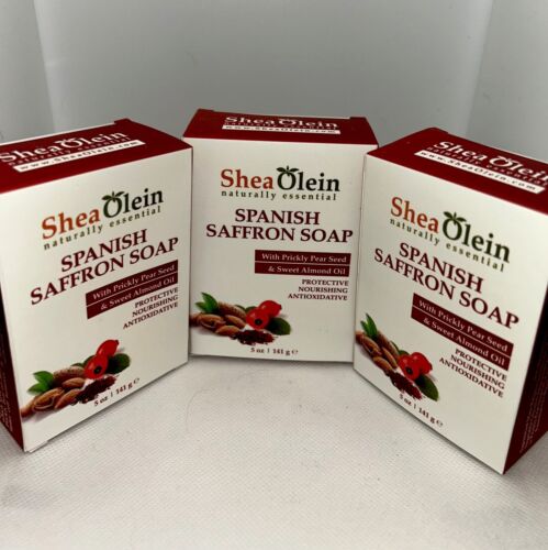 Shea Olein Spanish Saffron Soap with Prickly Pear Seed & Sweet Almond Oil,6-pack