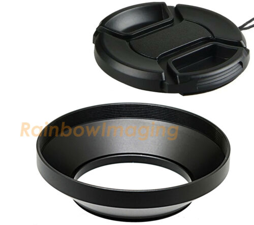 55mm Metal Wide Lens Hood + Cap Canon Sony Nikon Olympus Fujifilm Panasonic