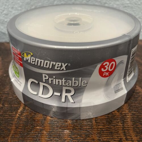 Memorex Printable CD-R 30 Pack 700mb 80min 52x NEW Factory Sealed Data Storage