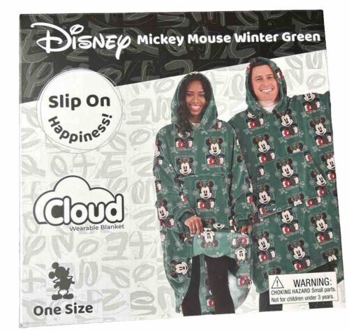 Disney Cloud Mickey Mouse Wearable Blanket Winter Green One Size NEW 2 Available