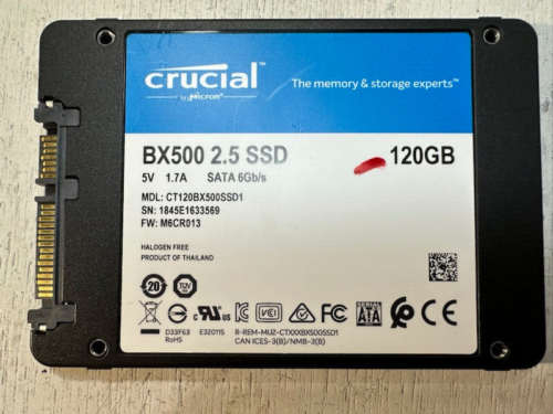 Crucial BX500 120GB 2.5″ SSD CT120BX500SSD1