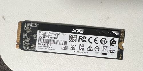 XPG SX8200 Pro 2 TB M.2 NVMe SSD Solid State Drive AS IS