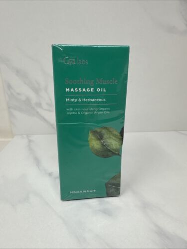 Gya Labs Soothing Muscle Massage Oil Minty & Herbaceous 200mL/6.76oz Spa Quality