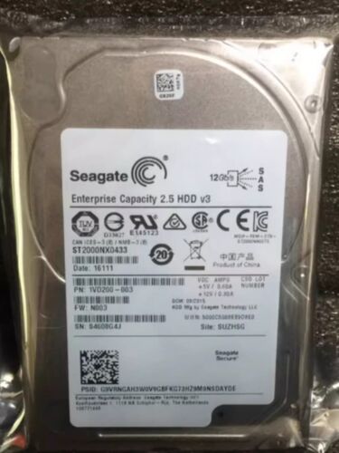 Seagate Enterprise ST2000NX0433 2TB 128MB 7200 RPM SAS 12Gb/s 2.5″ 15mm