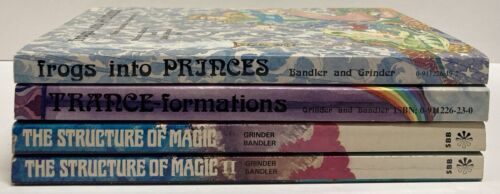 Lot 4 NLP Books Bandler Grinder Structure Magic Frogs Princes Trance Formations