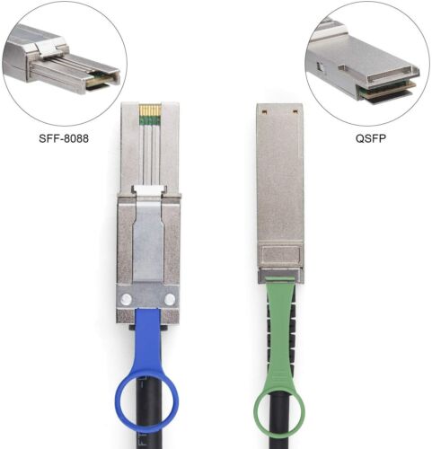 NEW 40G Cable QSFP（SFF-8436 ）to Mini SAS SFF-8088 for NetApp DS4243 DS4246 3.3FT