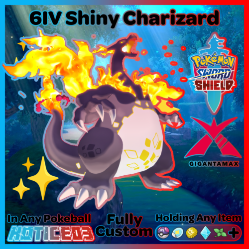 Shiny CHARIZARD 6IV Gigantamax Pokemon Sword&Shield Fast GMAX lv100 Trade