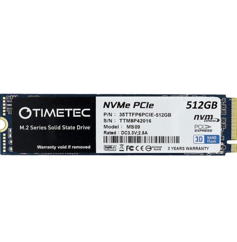 Timetec 512G SSD NVMe PCIe Gen3x4 1800MB/s M.2 2280 3D NAND TLC 35TTFP6PCIE-512G