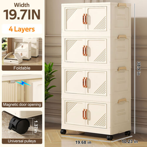 Storage Bins Large Capacity Movable Dustproof Stackable Closet US