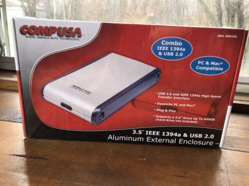 Comp USA Mobile Disk External Data Storage Mobile HDD Combo IEEE Mac 3.5 New