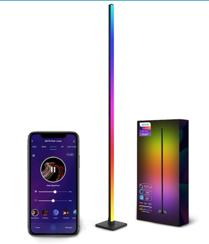 Corner Floor Lamp,LED Smart Floor Lamp,16 Million Colors, DIY & Scene Mode,Music