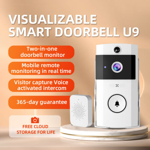 Wireless Doorbell Phone Video Door Bell Ring WiFi Smart Intercom Security Camera