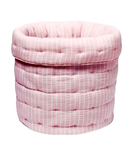 NEW With Tags Cloud Island~ Quilted Gauze~Round Pink Storage Bin~FREE  SHIPPING