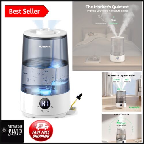 3-in-1 Top-Fill Baby Humidifier with Night Light & Adjustable Humidity Control