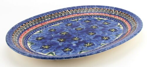 Polish Pottery Market Oval Medium Platter, 13.5″ L, 10.5″ W, Handmade by Zaklady