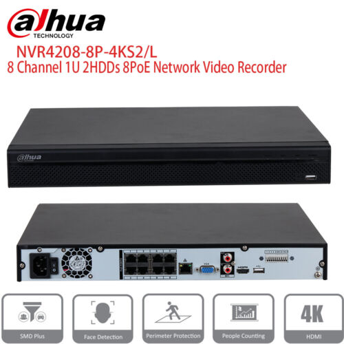 Dahua 4K 8ch 8POE NVR 2hdd Perimeter Protection Face Detection People Counting