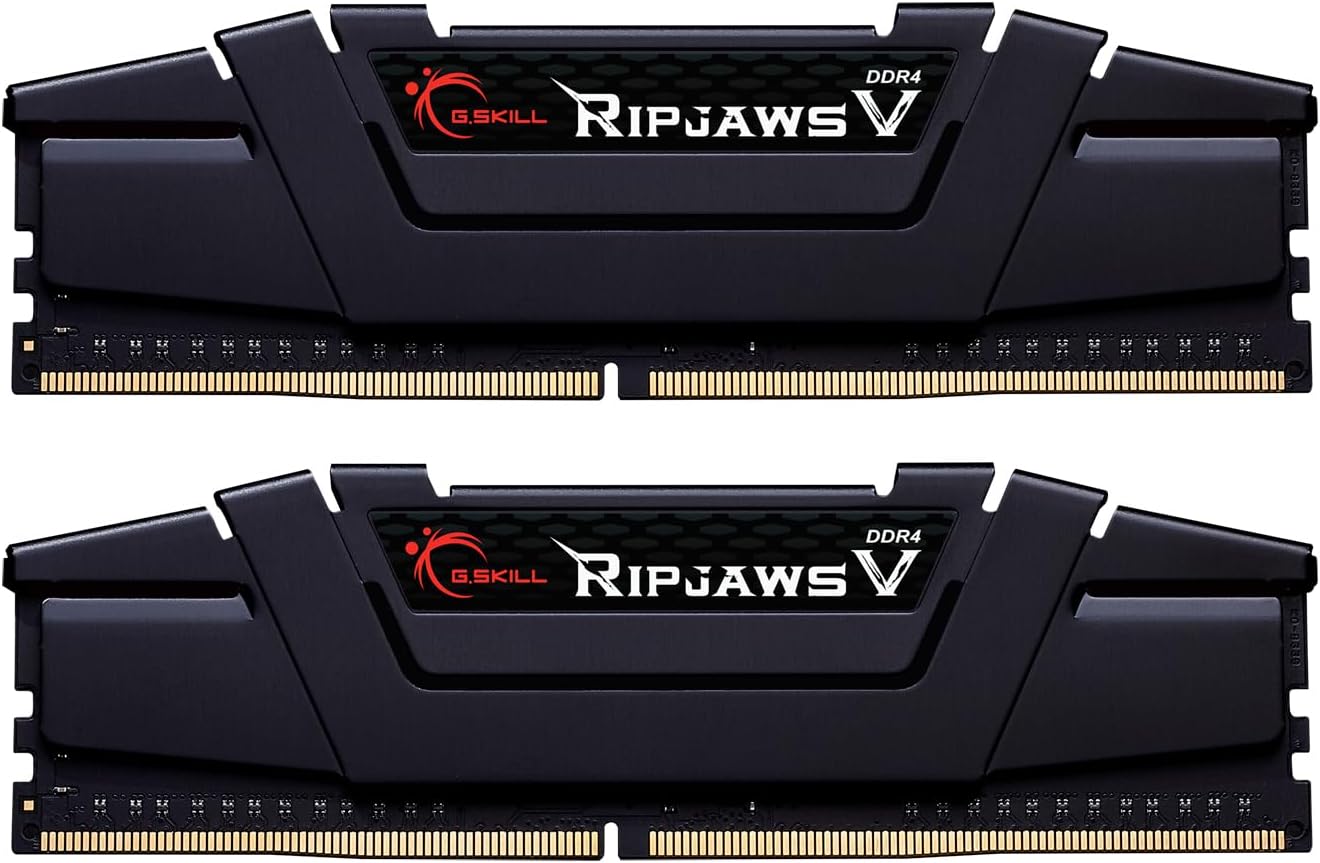 G.SKILL Ripjaws V Series (Intel XMP) DDR4 RAM 32GB (2x16GB) 3600MT/s CL18-22-22-42 1.35V Desktop Computer Memory UDIMM – Black (F4-3600C18D-32GVK)