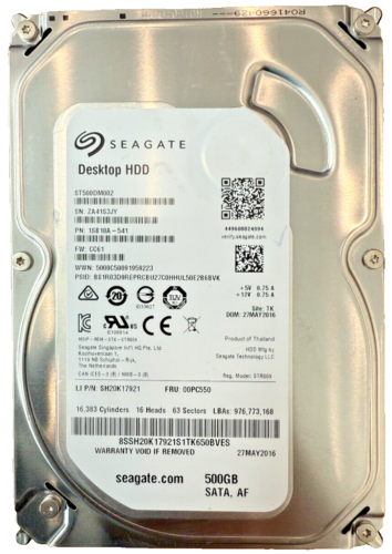 Seagate Barracuda ST500DM002 3.5″ 500GB 7200RPM 16MB Internal SATA3 6.0 GB/s HDD