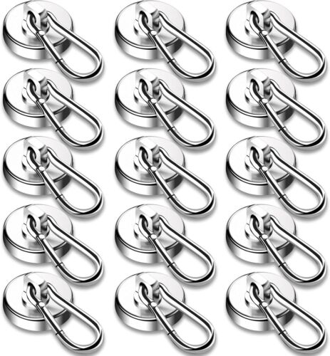 Versatile 15-Pack of 110LB Magnetic Hooks – Perfect for Home & Garage Storage