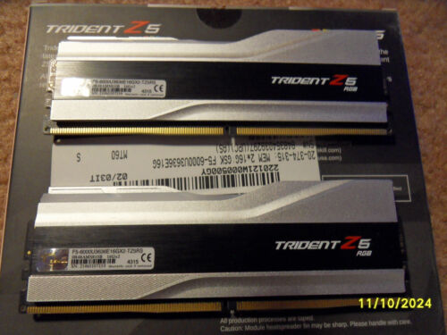 G. SKILL 16X2 DDR5 Trident Z5 RGB 6000MHz  Dual Channel-F5-6000U3636E16GX2-TZ5RS