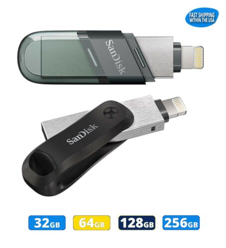 Sandisk iXpand Go Flash Drives for iPhone & iPad – Lightning & USB-A Connectors