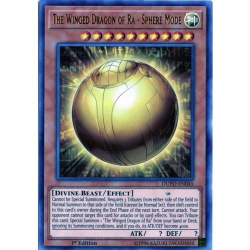 *** THE WINGED DRAGON OF RA – SPHERE MODE *** ULTRA RARE DUPO-EN045 YUGIOH!