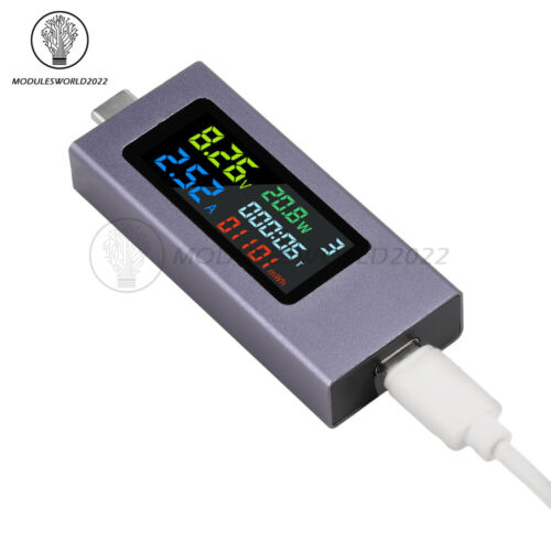 USB Type-C Tester Digital Display Voltage Current Power Capacity Meter 4.5~50V