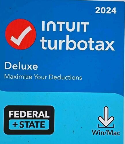 Intuit TurboTax Deluxe 2024 Federal + E-File & State 1 User Win/Mac