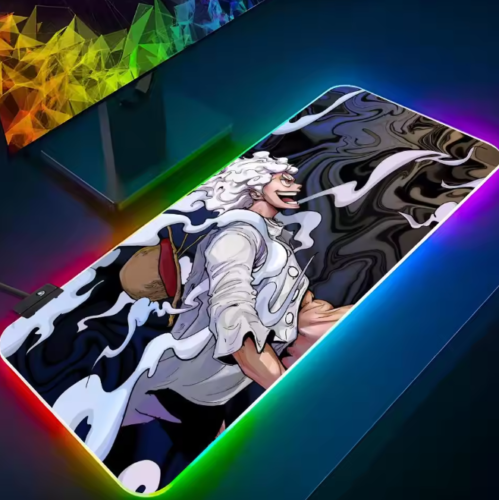 One Piece anime LUFFY RGB LIGHT UP Thick Gaming PC Keyboard Mouse Pad Mat desk