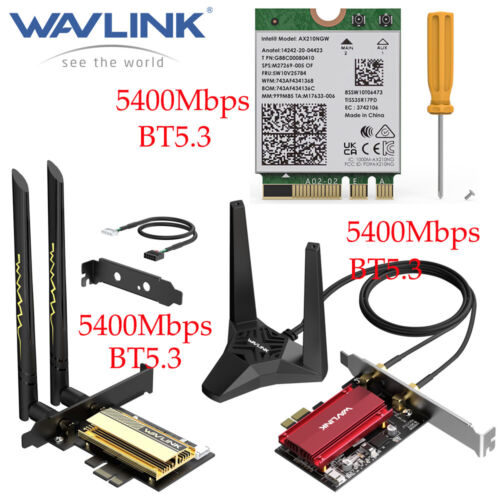 WAVLINK 5400Mbps PCIE WiFi Card Desktop WIFI Adapter WIFI6 2.4G/5G/6G IntelAX210