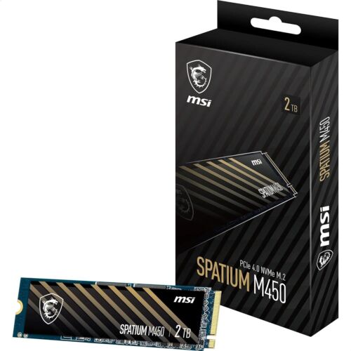 *NEW* MSI SPATIUM M450 2TB PCIe 4.0 NVMe M.2 SSD Solid State Drive 3D NAND