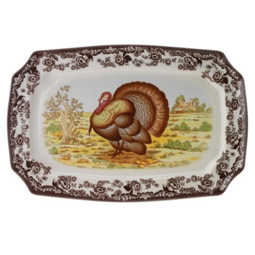 Spode Woodland Rectangular Platter – Turkey