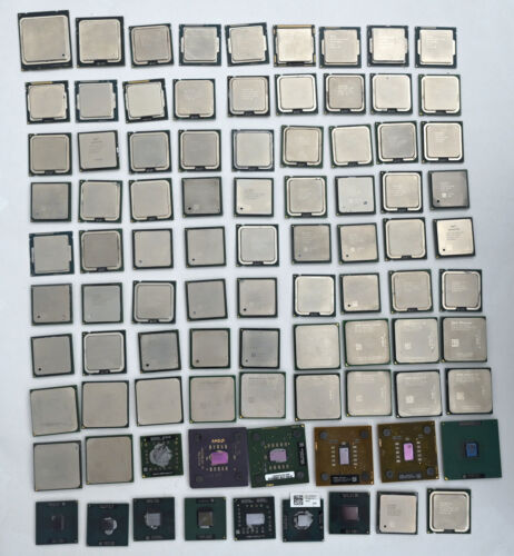 Lot of 89 Mixed CPUs Intel Pent/Cel/C2D/i3/i5/i7/Xeon and AMD Athlon/II/64 etc