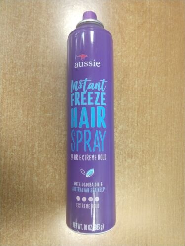 Aussie Instant Freeze Hair Spray, 24 HR Extreme Hold w/Jojoba & Sea Kelp  E14C