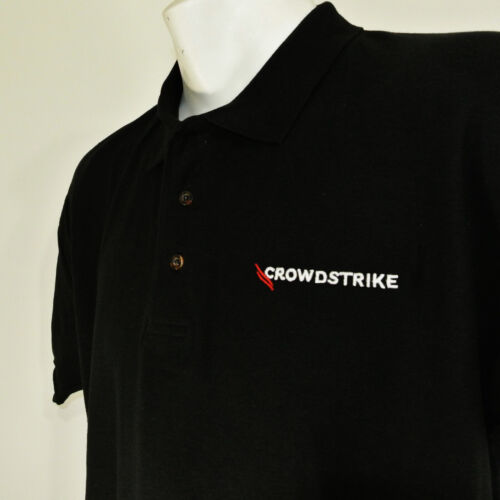 CROWDSTRIKE Cybersecurity Tech Employee Uniform Shirt Black Size M Medium NEW