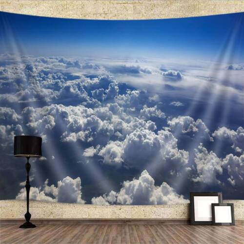 Cloud Sky Extra Large Tapestry Wall Hanging Art for Men Nature Background Fabric