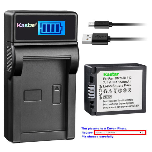 Kastar Battery LCD Charger for Panasonic DMW-BLB13e Lumix DMC-GF1C DMC-GF1CGK