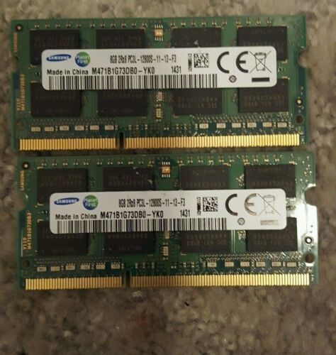 2X 8GB ( 16GB ) Samsung PC3L-12800S (DDR3L-1600) laptop RAM