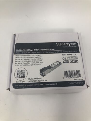 StarTech Cisco Compatible Gigabit RJ45 Copper SFP Transceiver Module.