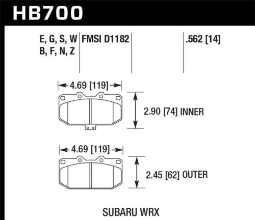 Hawk Performance HB700E.562-AI Blue 9012 Disc Brake Pad